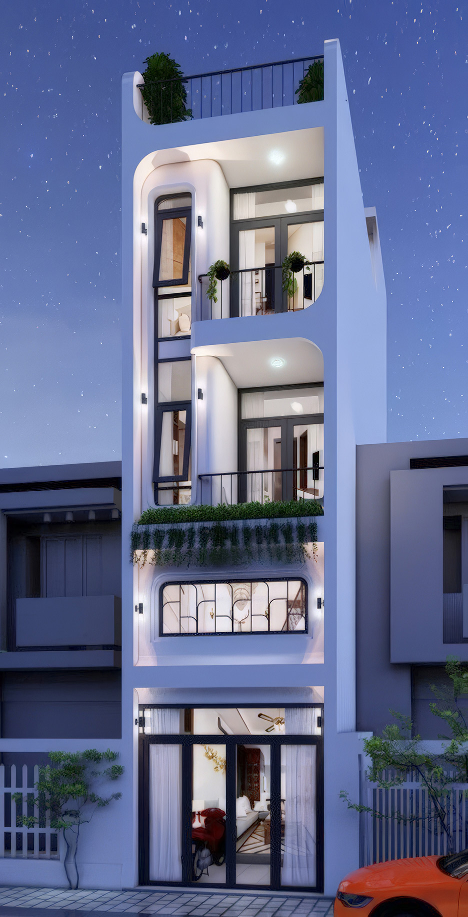 mẫu thiết kế nhà phố 4 tầng đẹp 2