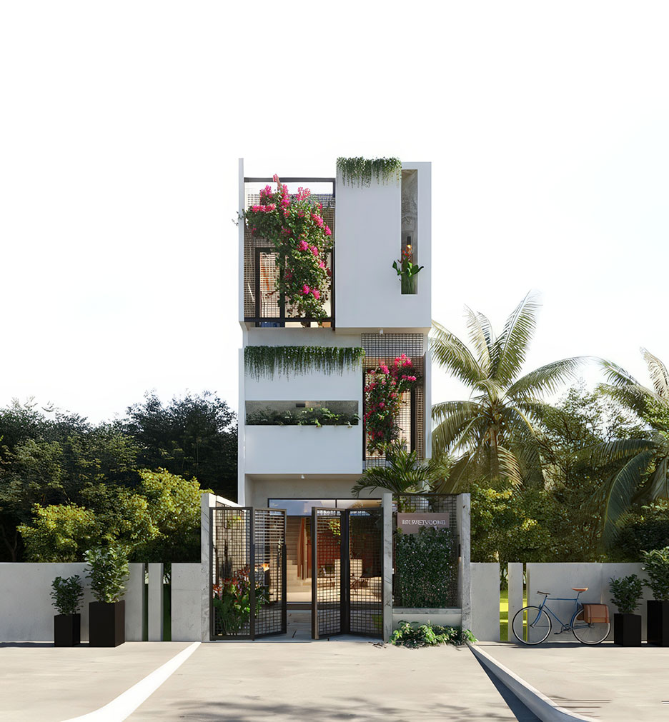 thiết kế nhà phố 3 tầng 5x18m