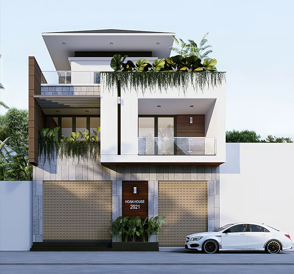 mẫu nhà 3 tầng đẹp mặt tiền 8m 18