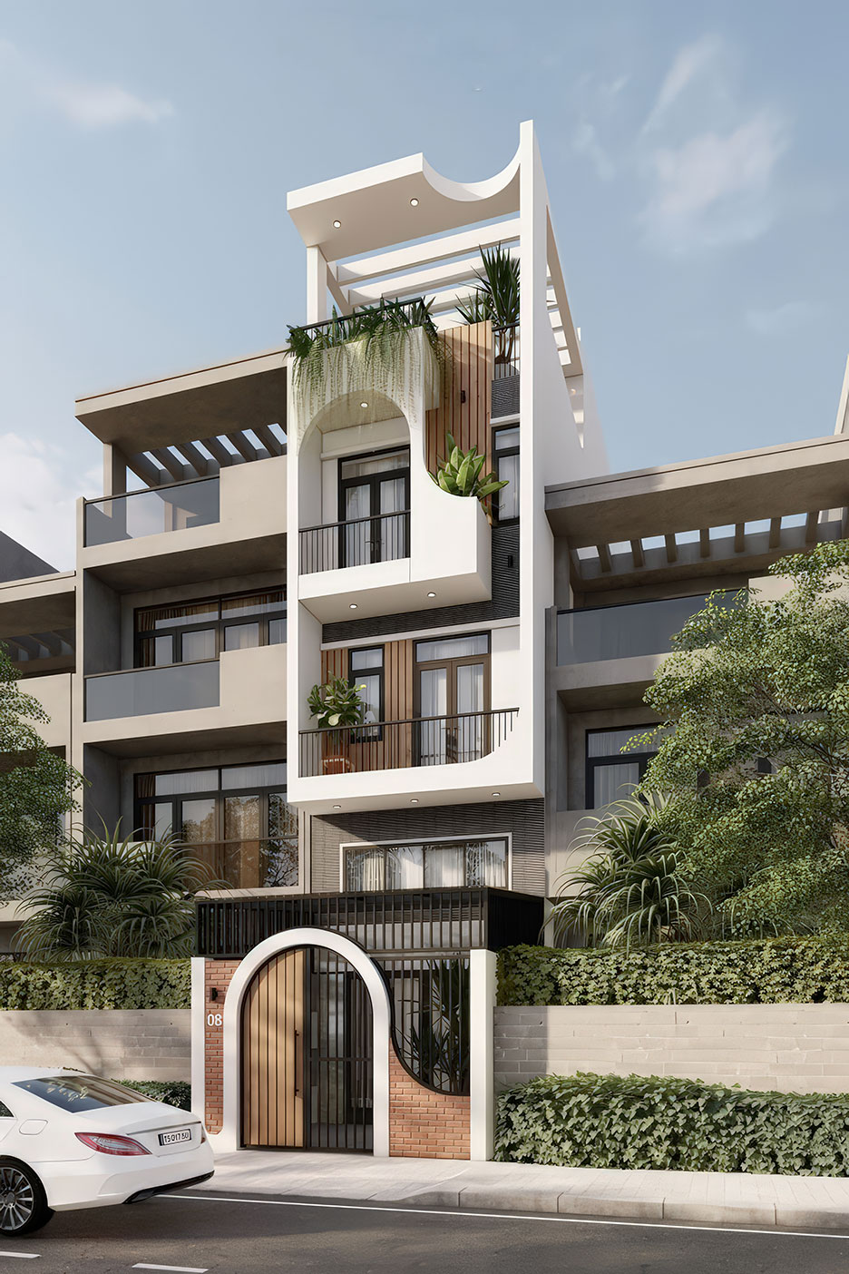 nhà phố 4 tầng có gác lửng 1
