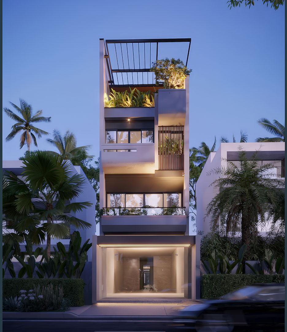 Nhà phố 4 tầng có gác lửng 6