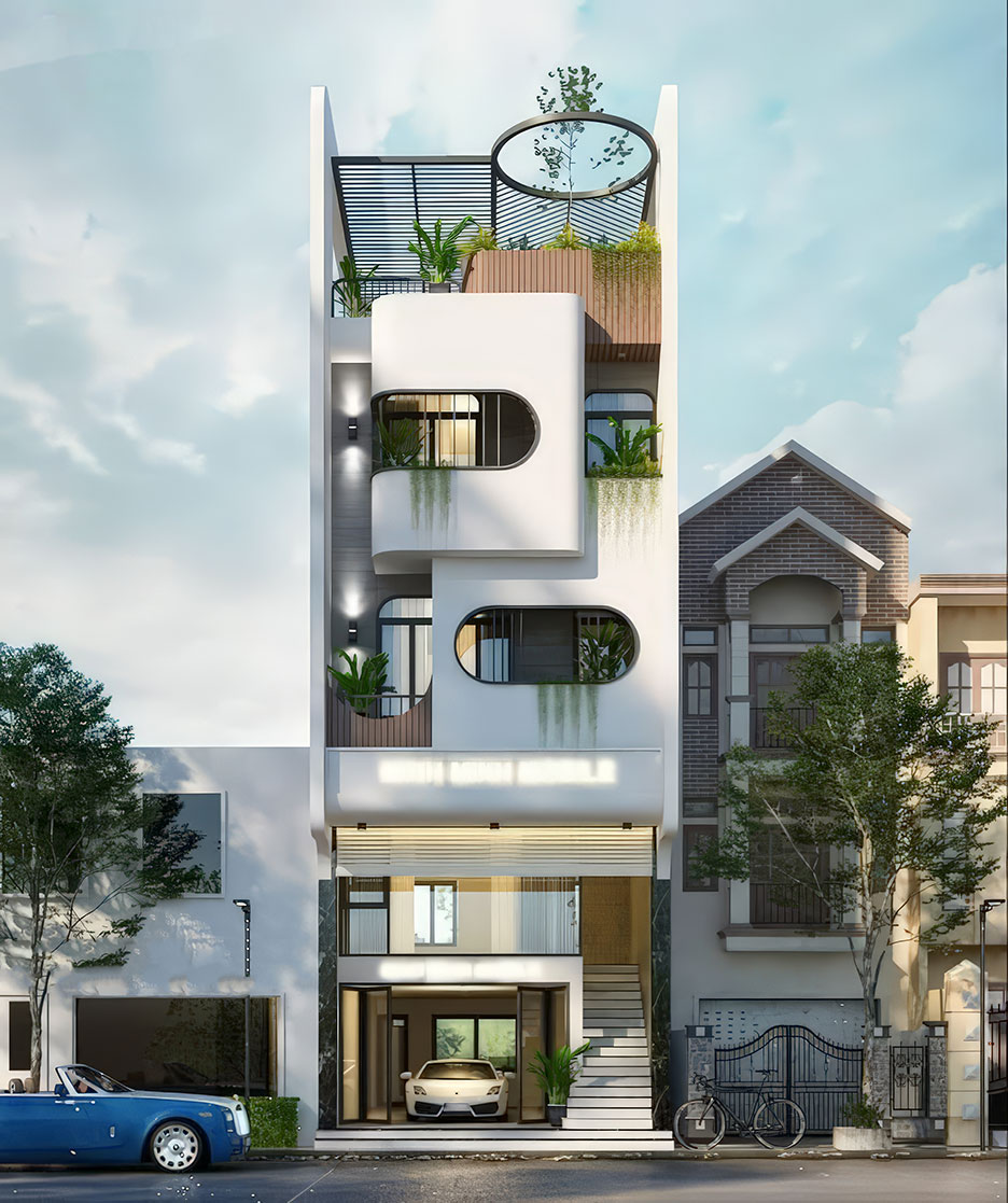 Nhà 4 tầng có gác lửng 9