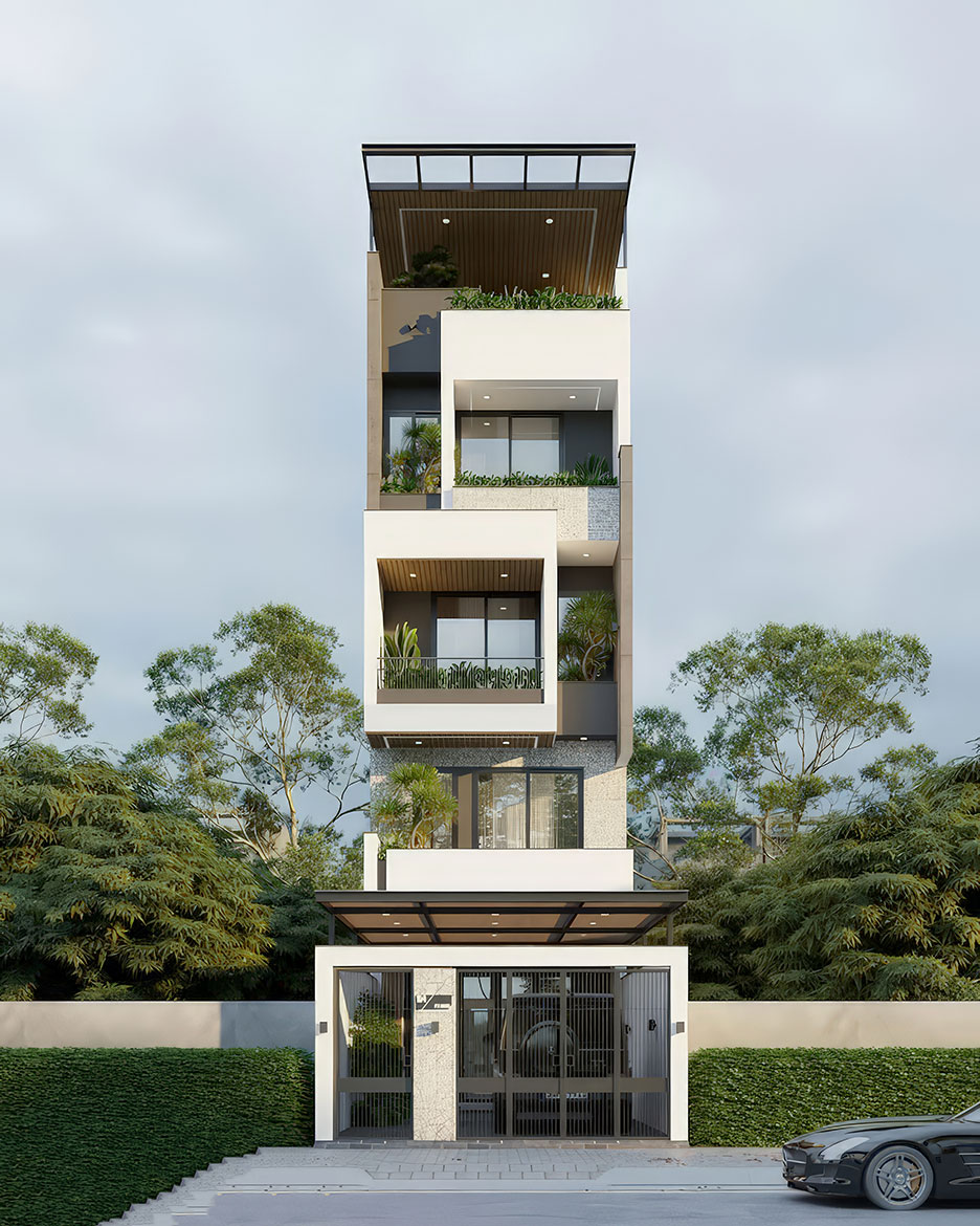 Nhà phố 4 tầng có gác lửng 6