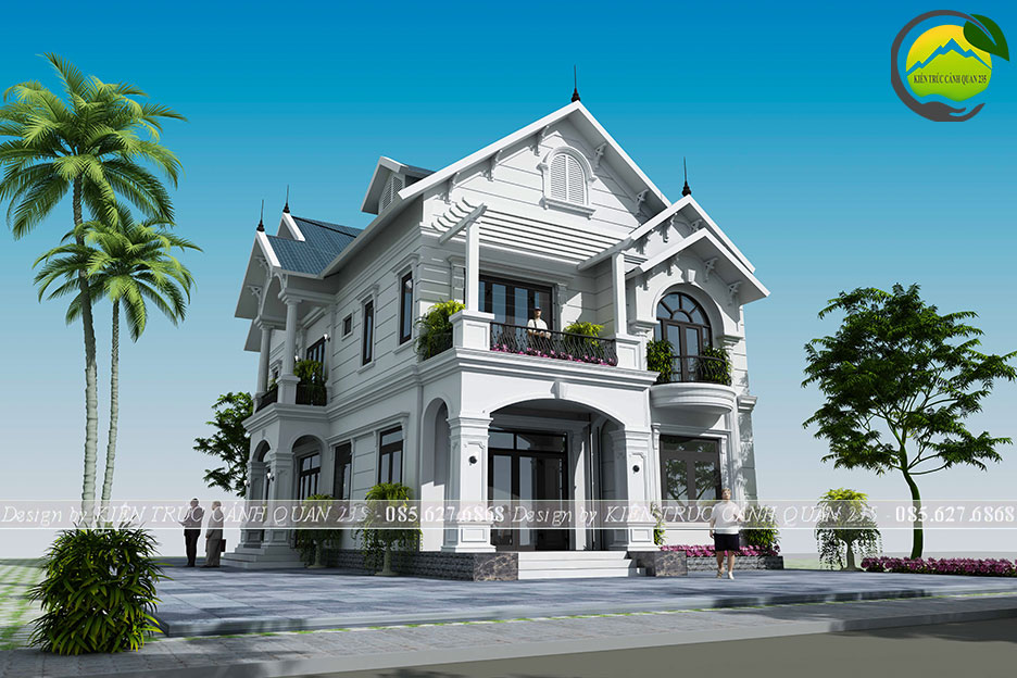 biệt thự 2 tầng mái thái 9,5x17m