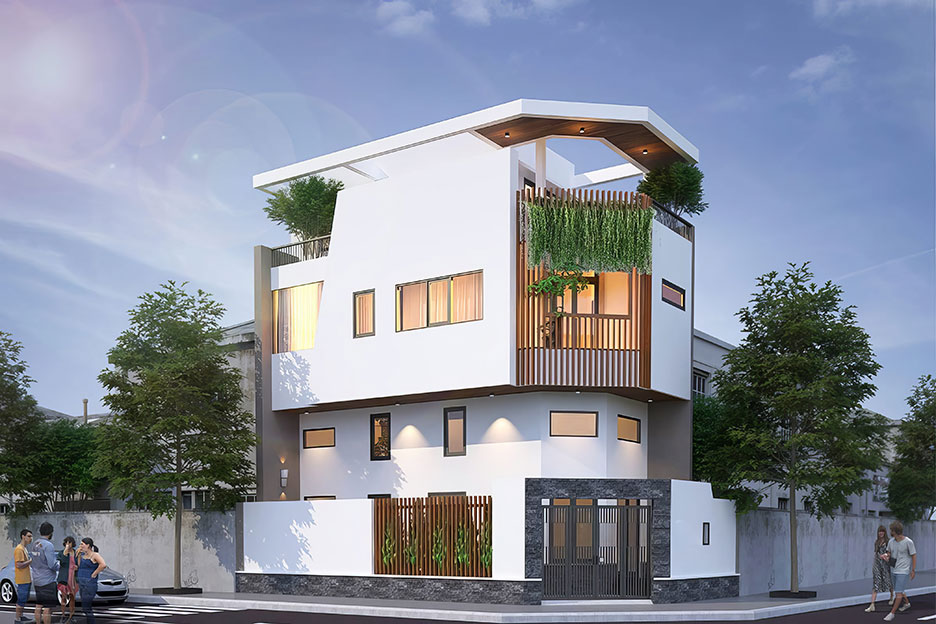 nhà phố 3 tầng có tầng lửng 11