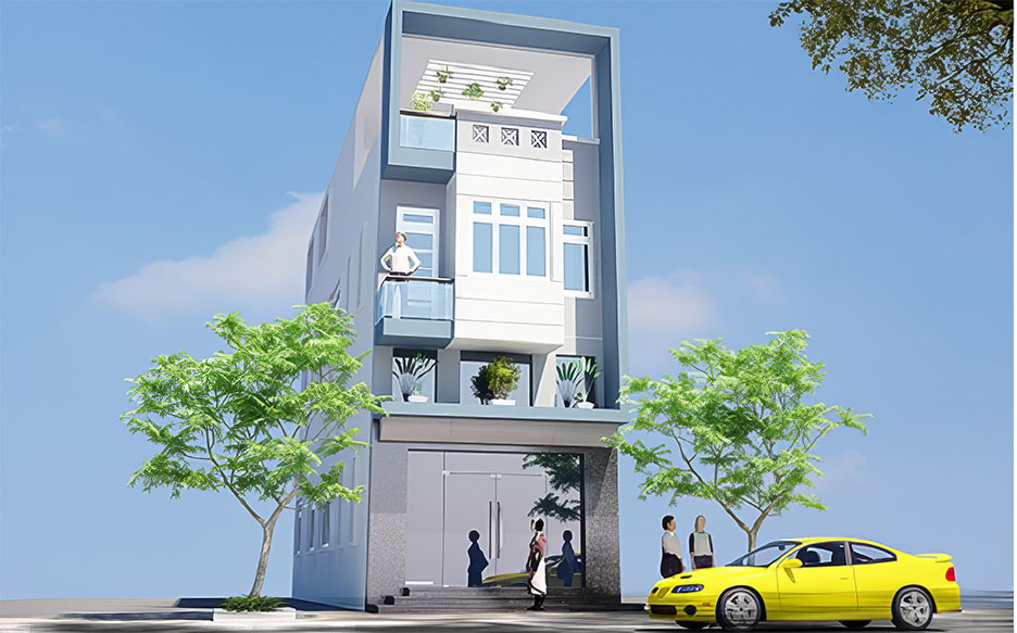 nhà phố 3 tầng có tầng lửng 1