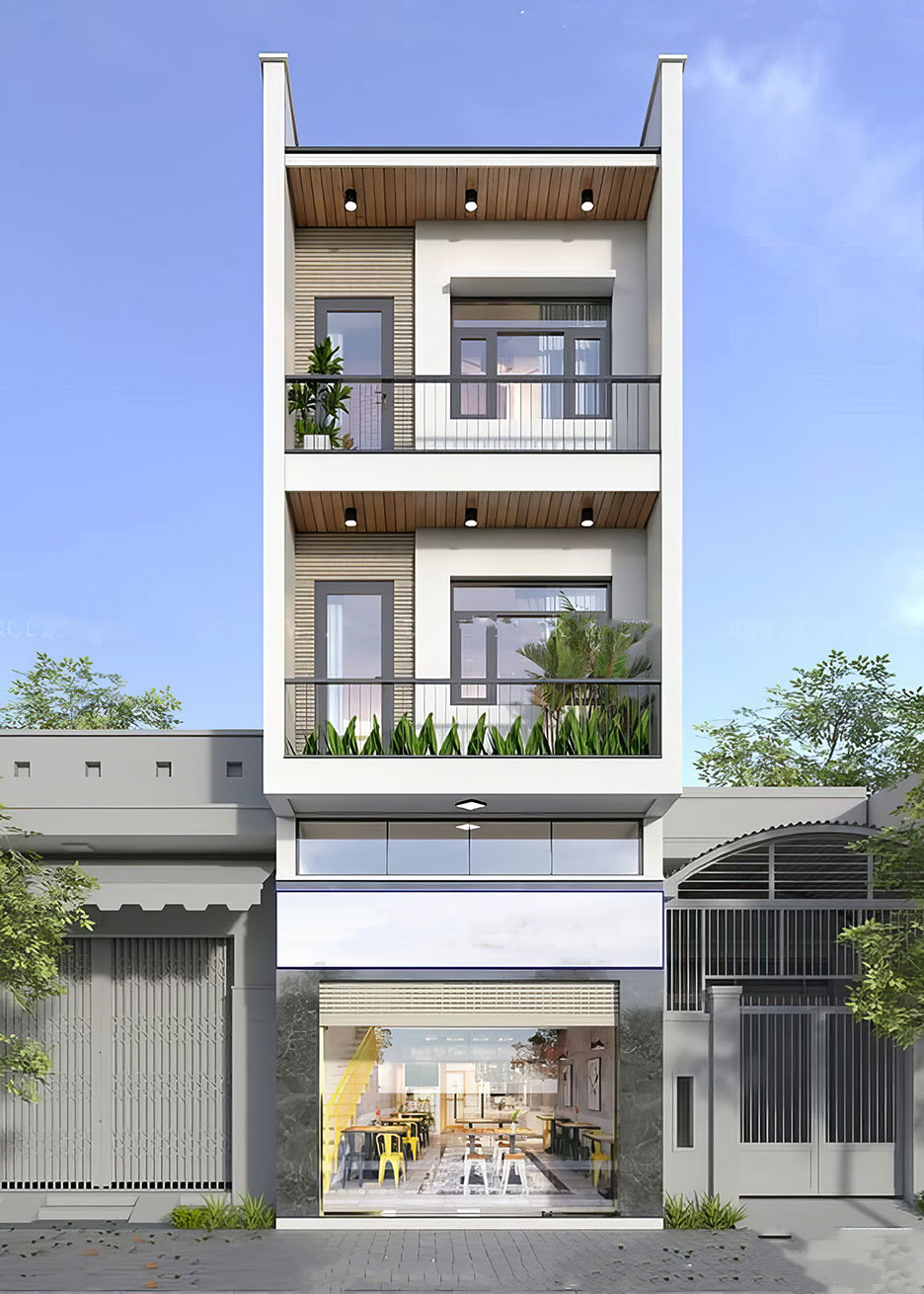 nhà phố 3 tầng có gác lửng 5