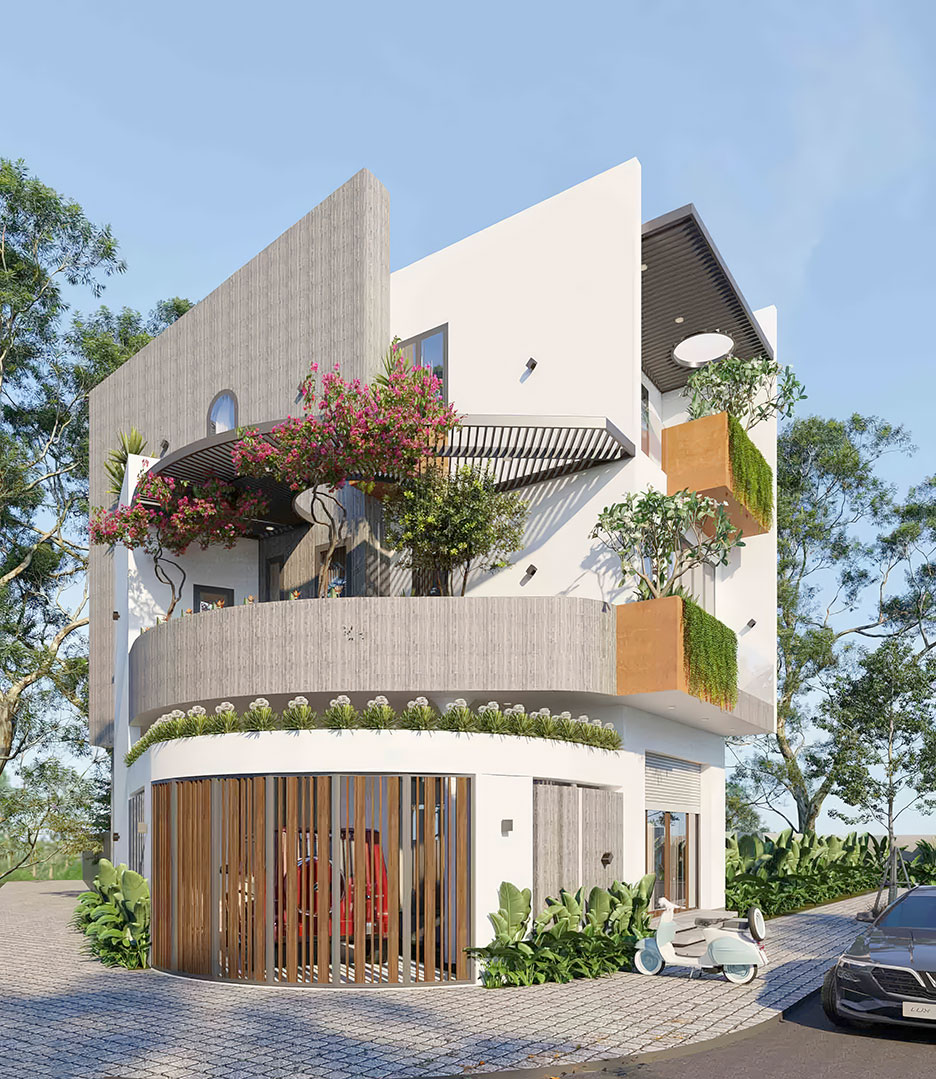 nhà phố 3 tầng lô góc 5
