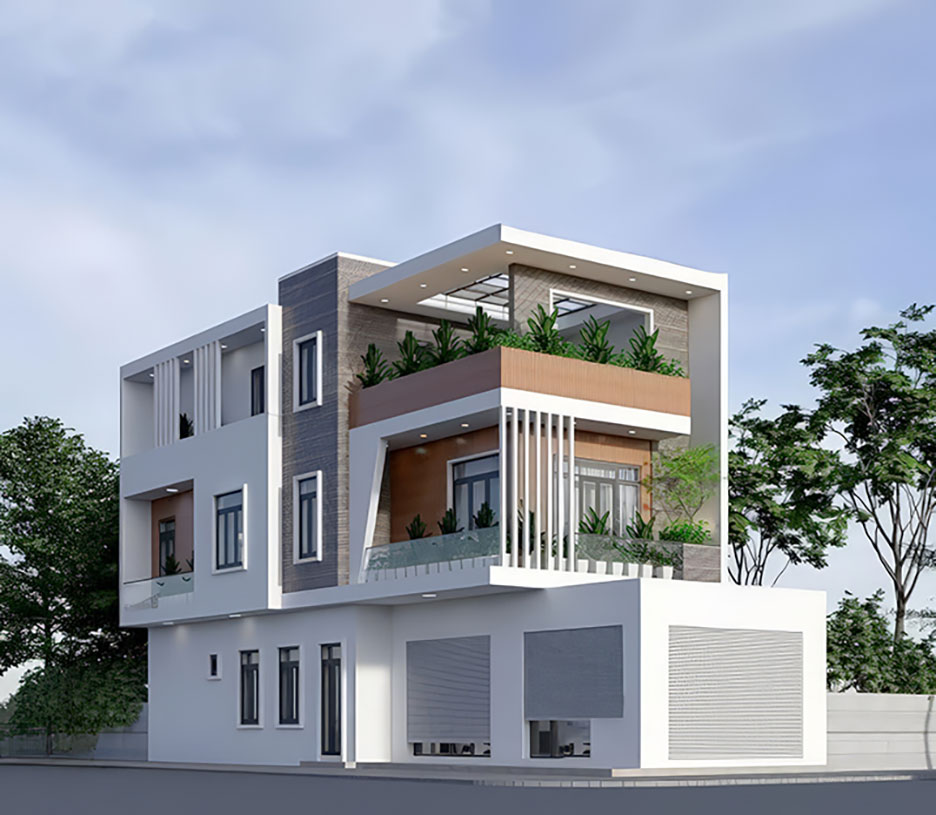 nhà phố 3 tầng lô góc 4