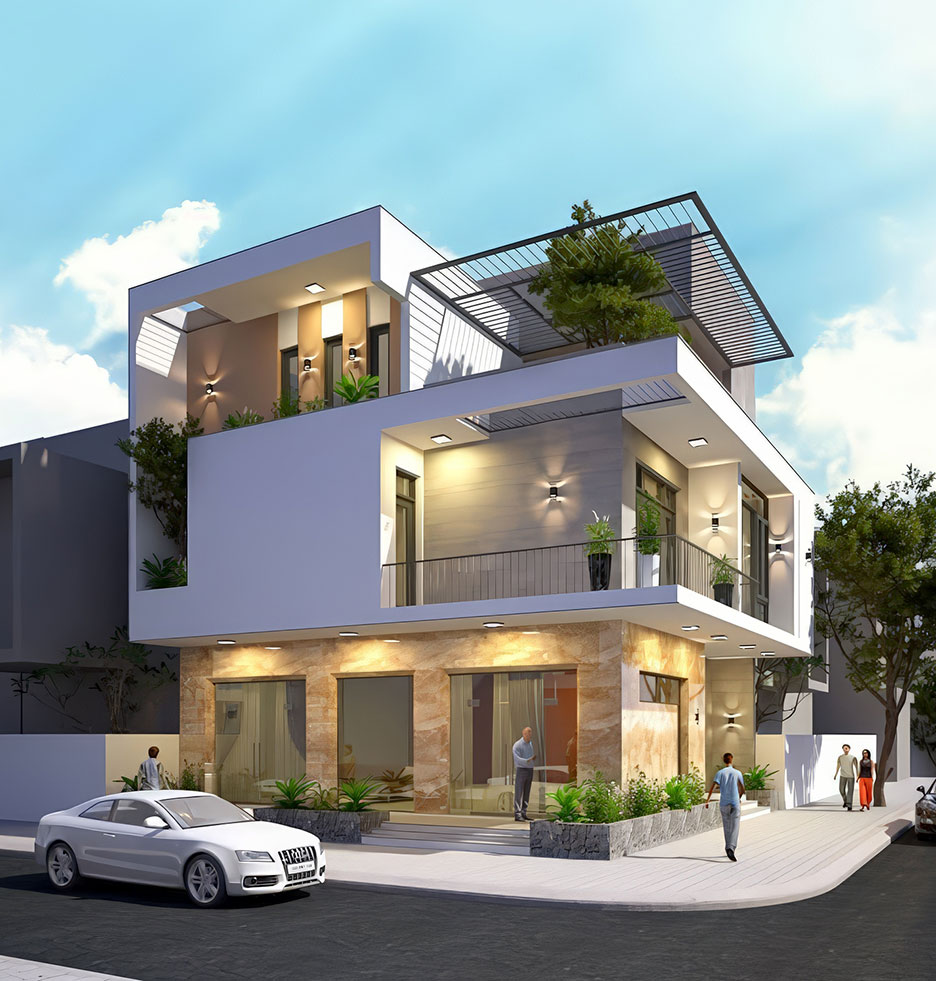 mẫu nhà 3 tầng 2 mặt tiền 1