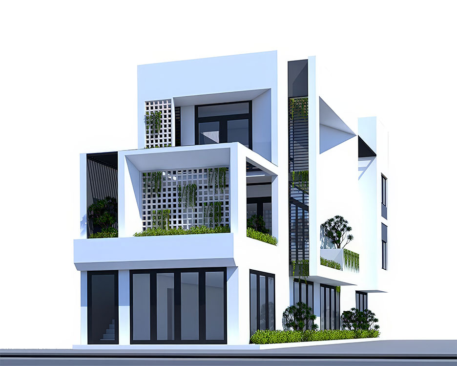 nhà phố 3 tầng 2 mặt tiền đẹp 1