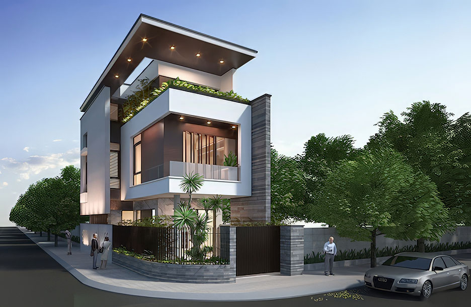 nhà phố 3 tầng 2 mặt tiền đẹp 9