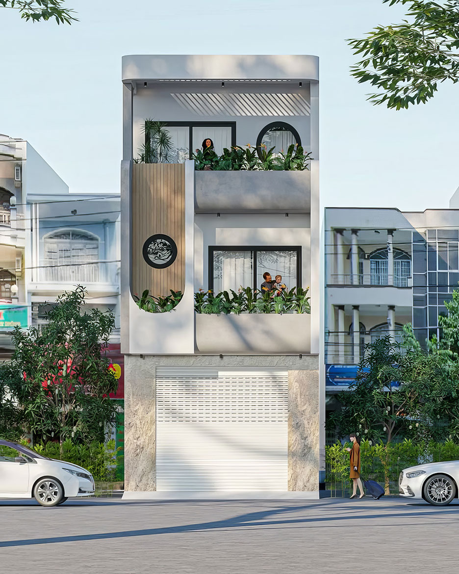 Mẫu nhà 3 tầng mái bằng đẹp 20