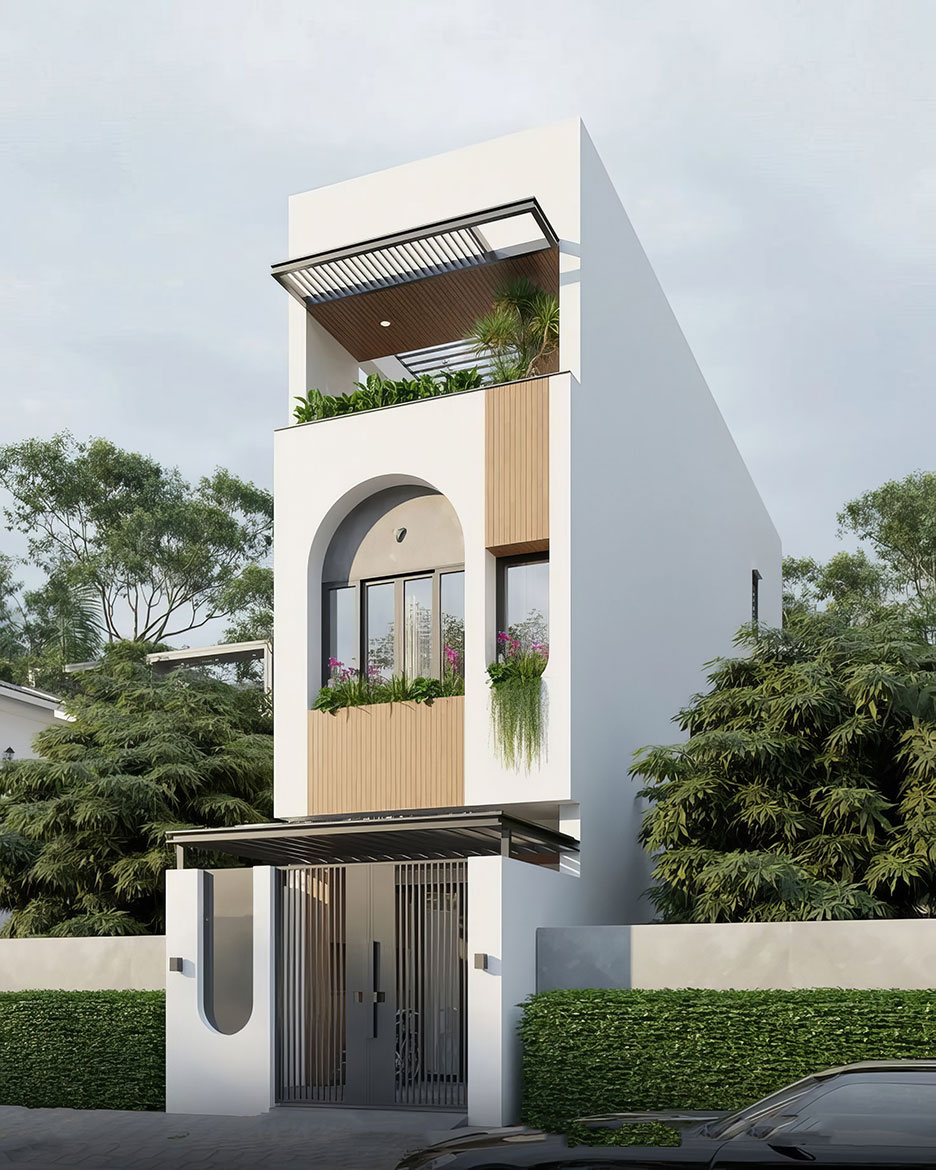 nhà phố 3 tầng mái bằng 3