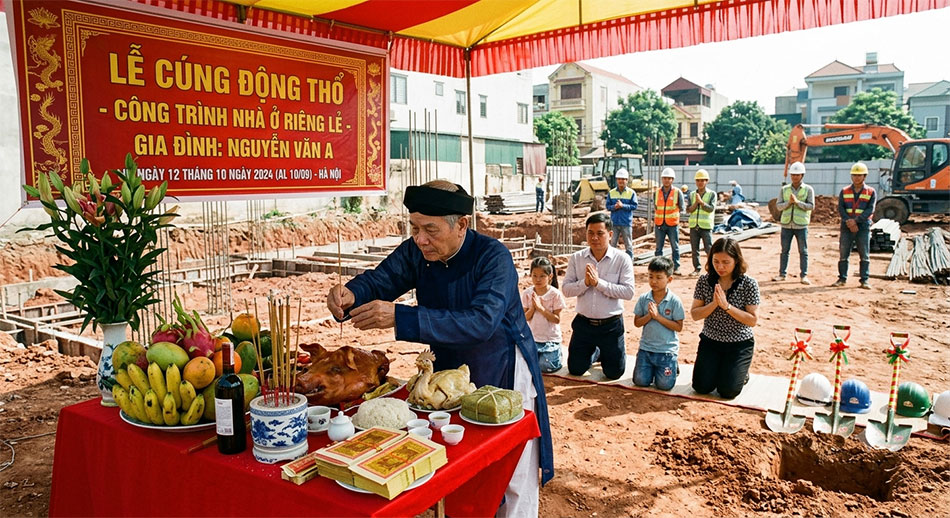 Động thổ xây dựng chuẩn phong thủy 3